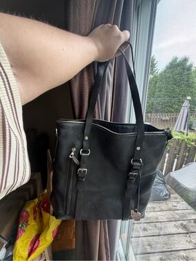 Rudsak Black Leather Tote Bag with Double Strap